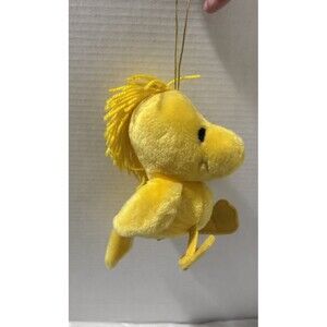 Vintage 1970s WOODSTOCK Plush 7" Hanging Squeaky 1972 Snoopy Bird Easter